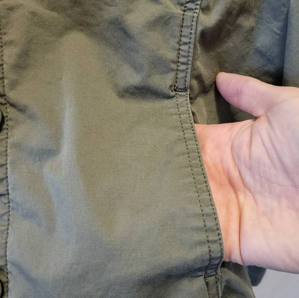 Eddie Bauer Women's XS Military Style Green Lightweight Button Utility Jacket